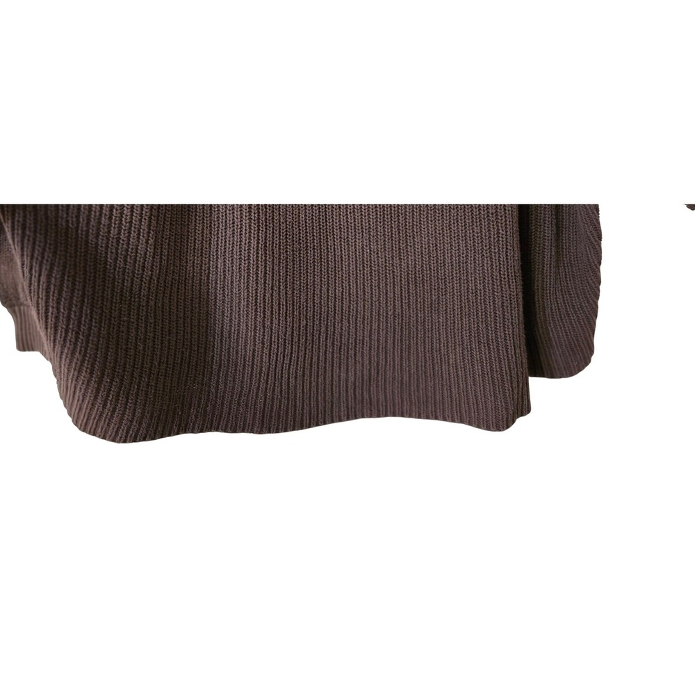 Pact Organic Cotton Shaker Stitch Cutout Sweater Brown XL Raglan Balloon Sleeve - Picture 6 of 8